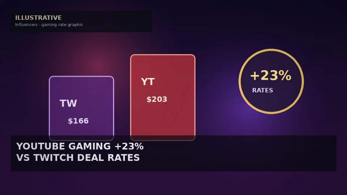 YouTube Gaming Creators Command 23% Higher Brand Deal Rates Than Twitch