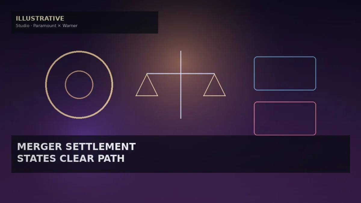 Illustrative film-reel and scales geometry — not studio logos or documentary stills.